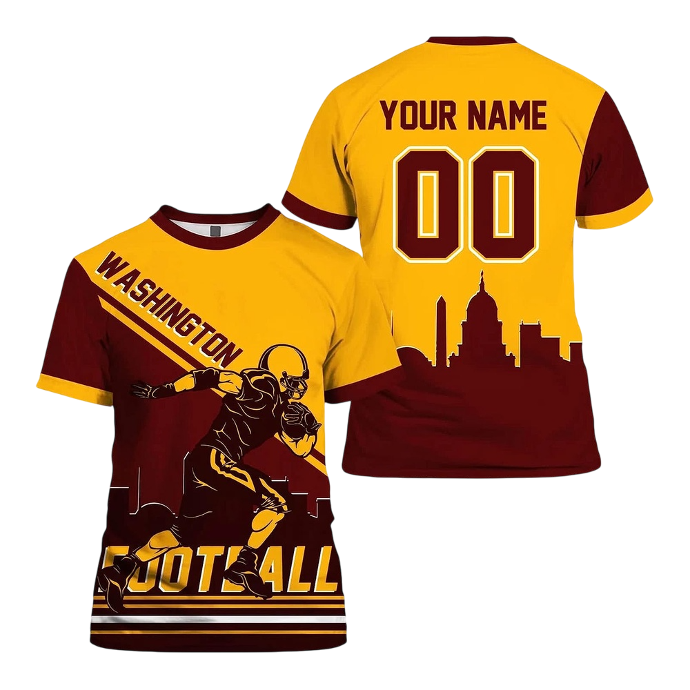 NFL Washington Commanders Custom Name And Number T-Shirt – Football Player For Big Fan NH24