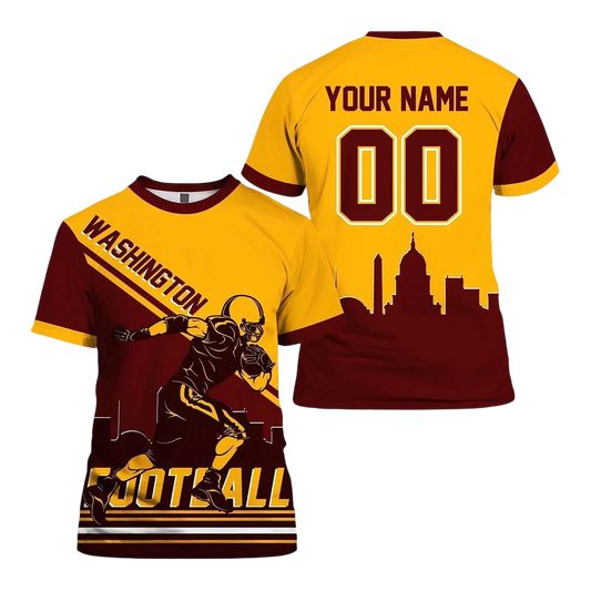 NFL Washington Commanders Custom Name And Number T-Shirt – Football Player For Big Fan NH24