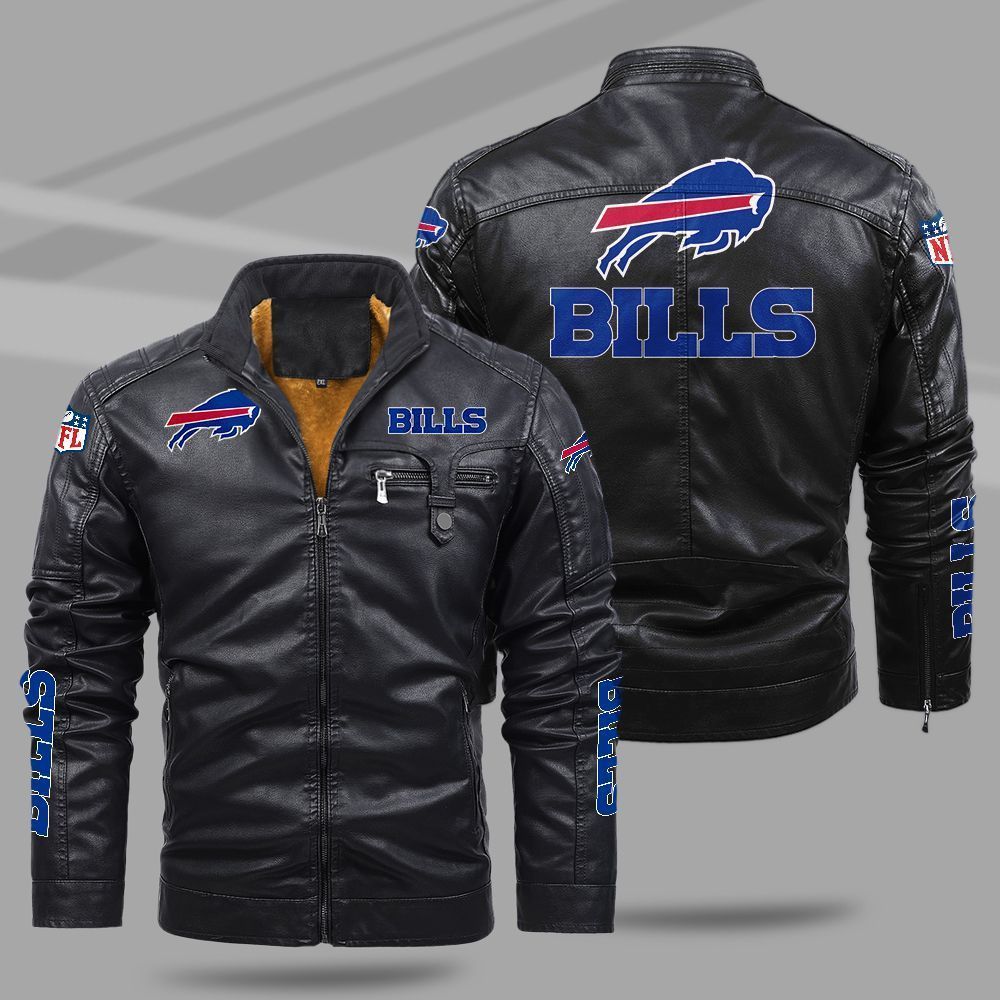 Buffalo Bills NFL Teams Fleece Leather Jacket For All Season NH24
