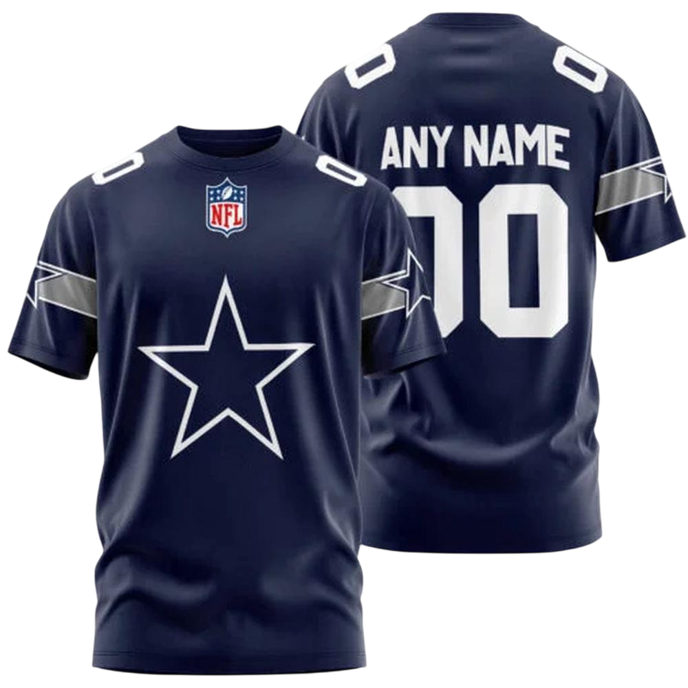 Dallas Cowboys Custom T-Shirt – Add Your Name & Number NH24