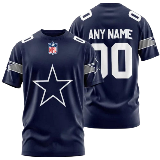Dallas Cowboys Custom T-Shirt – Add Your Name & Number NH24