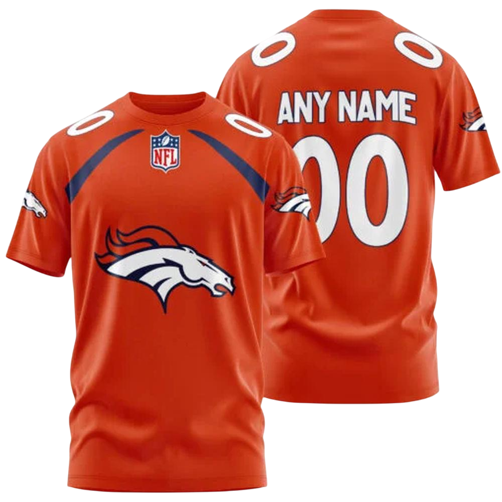 Denver Broncos Custom T-Shirt – Add Your Name & Number NH24