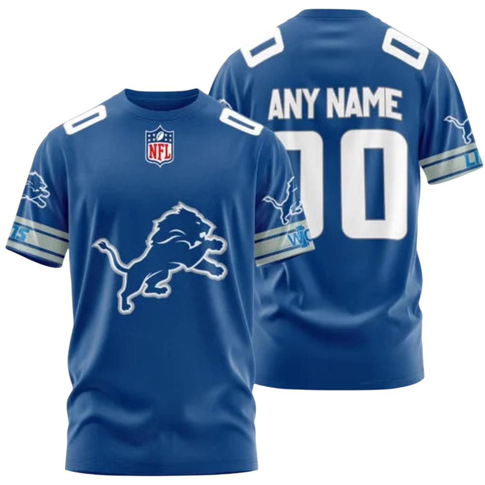 Detroit Lions Custom T-Shirt – Add Your Name & Number NH24