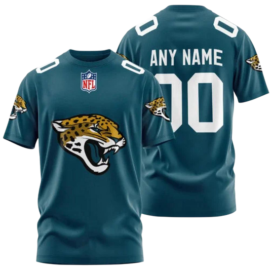 Jacksonville Jaguars Custom T-Shirt – Add Your Name & Number NH24