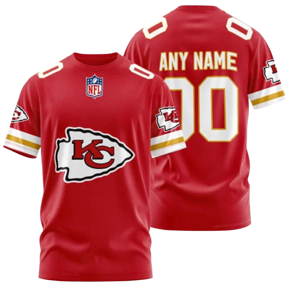 Kansas City Chiefs Custom T-Shirt – Add Your Name & Number NH24