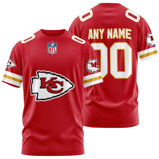 Kansas City Chiefs Custom T-Shirt – Add Your Name & Number NH24