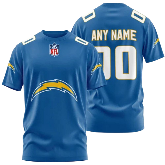 Los Angeles Chargers Custom T-Shirt – Add Your Name & Number NH24