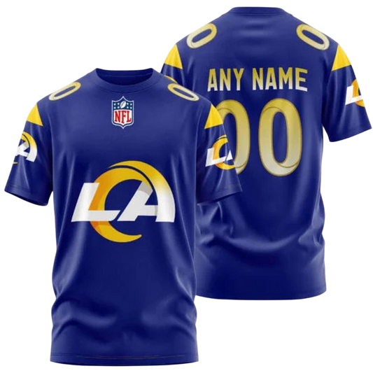 Los Angeles Rams Custom T-Shirt – Add Your Name & Number NH24