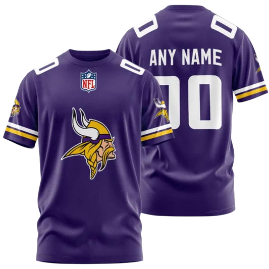 Minnesota Vikings Custom T-Shirt – Add Your Name & Number NH24
