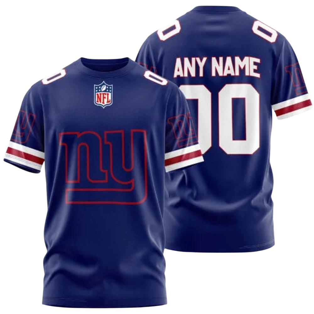 New York Giants Custom T-Shirt – Add Your Name & Number NH24