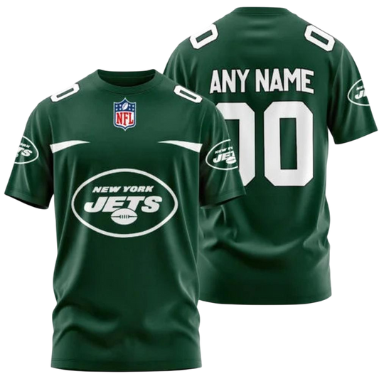 New York Jets Custom T-Shirt – Add Your Name & Number NH24
