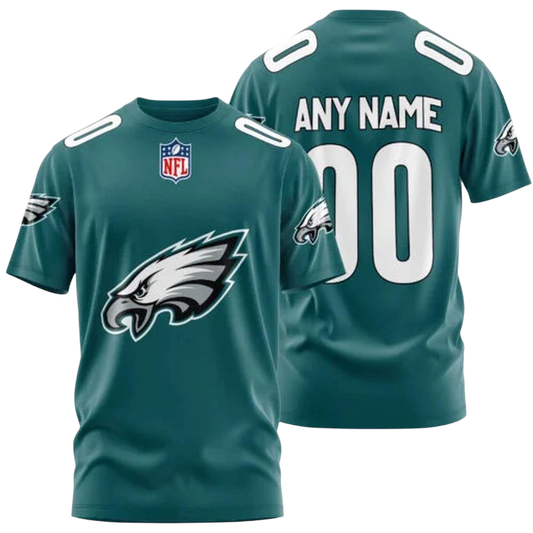 Philadelphia Eagles Custom T-Shirt – Add Your Name & Number NH24