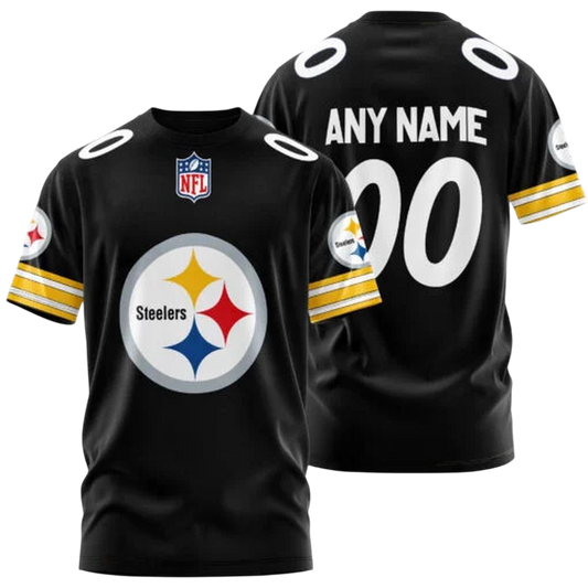 Pittsburgh Steelers Custom T-Shirt – Add Your Name & Number NH24