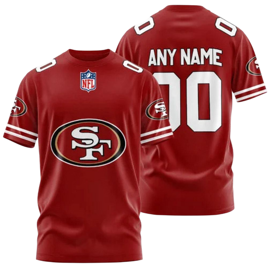 San Francisco 49ers Custom T-Shirt – Add Your Name & Number NH24