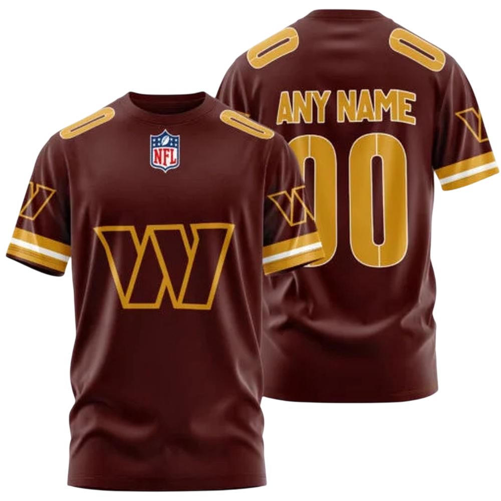 Washington Commanders Custom T-Shirt – Add Your Name & Number NH24