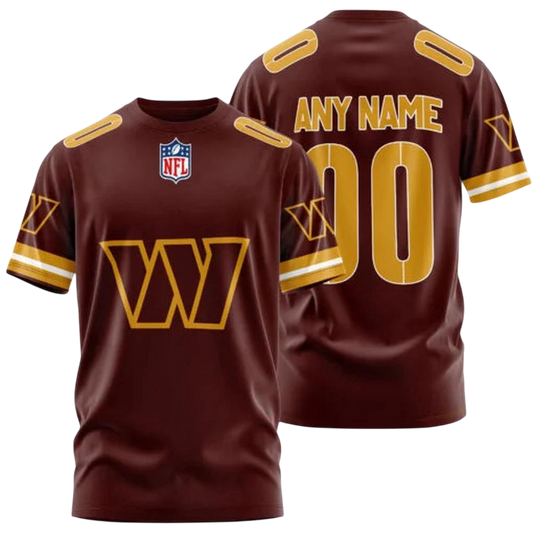 Washington Commanders Custom T-Shirt – Add Your Name & Number NH24