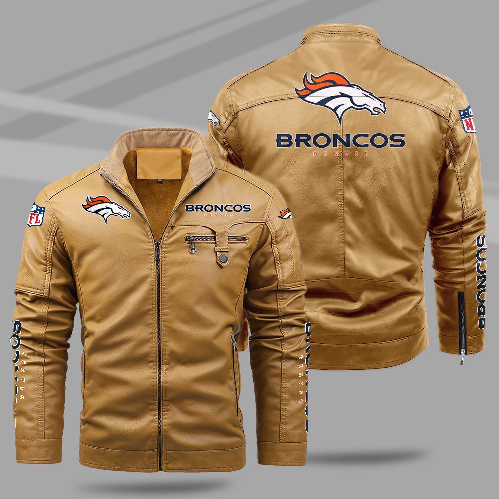 Denver Broncos NFL Teams Fleece Leather Jacket For All Season NH24