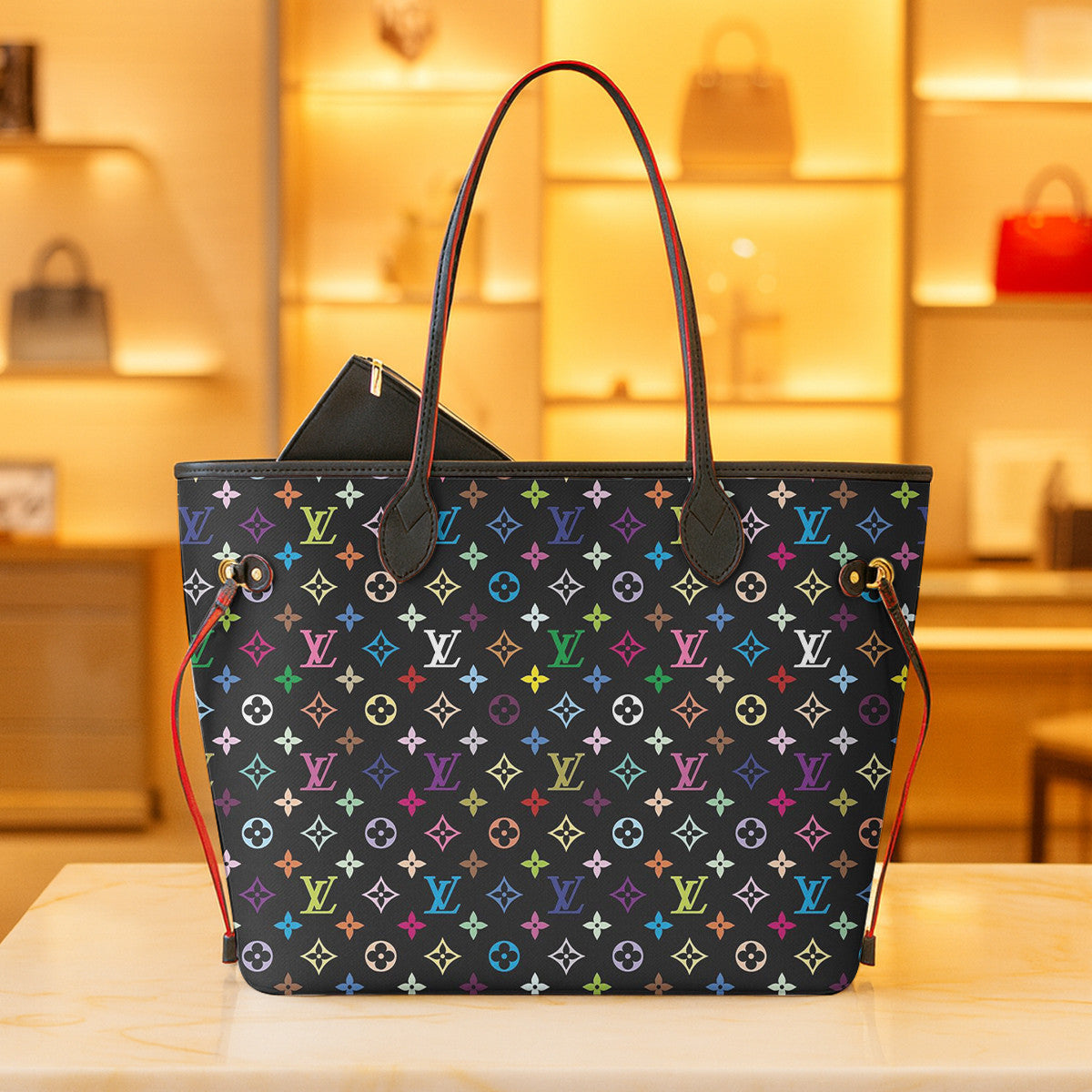 Louis Vuitton Neverfull MM Multicolor Monogram Bag