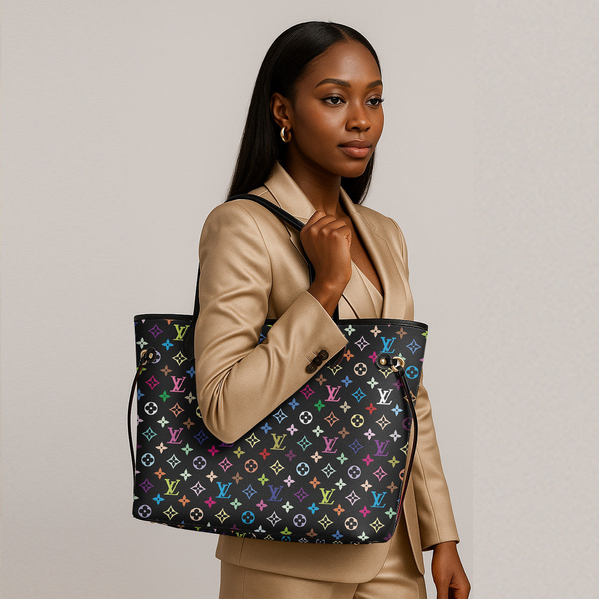 Louis Vuitton Neverfull MM Multicolor Monogram Bag