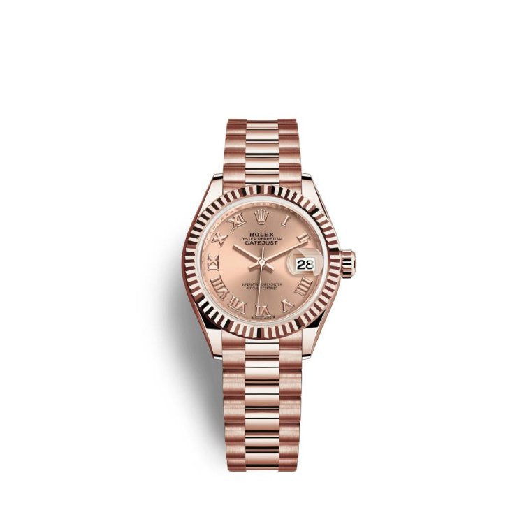 Rolex Lady-Datejust 28, Everose Stainless Steel, Ref# 279175-0027