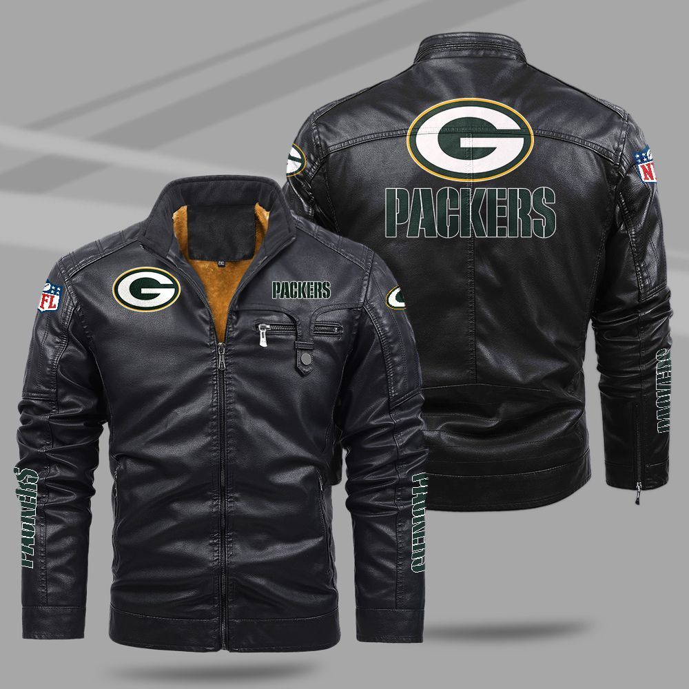 Green Bay Packers NFL Teams Fleece Leather Jacket For All Season NH24