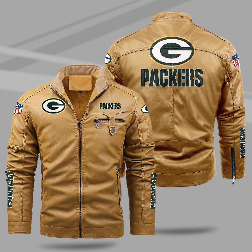 Green Bay Packers NFL Teams Fleece Leather Jacket For All Season NH24