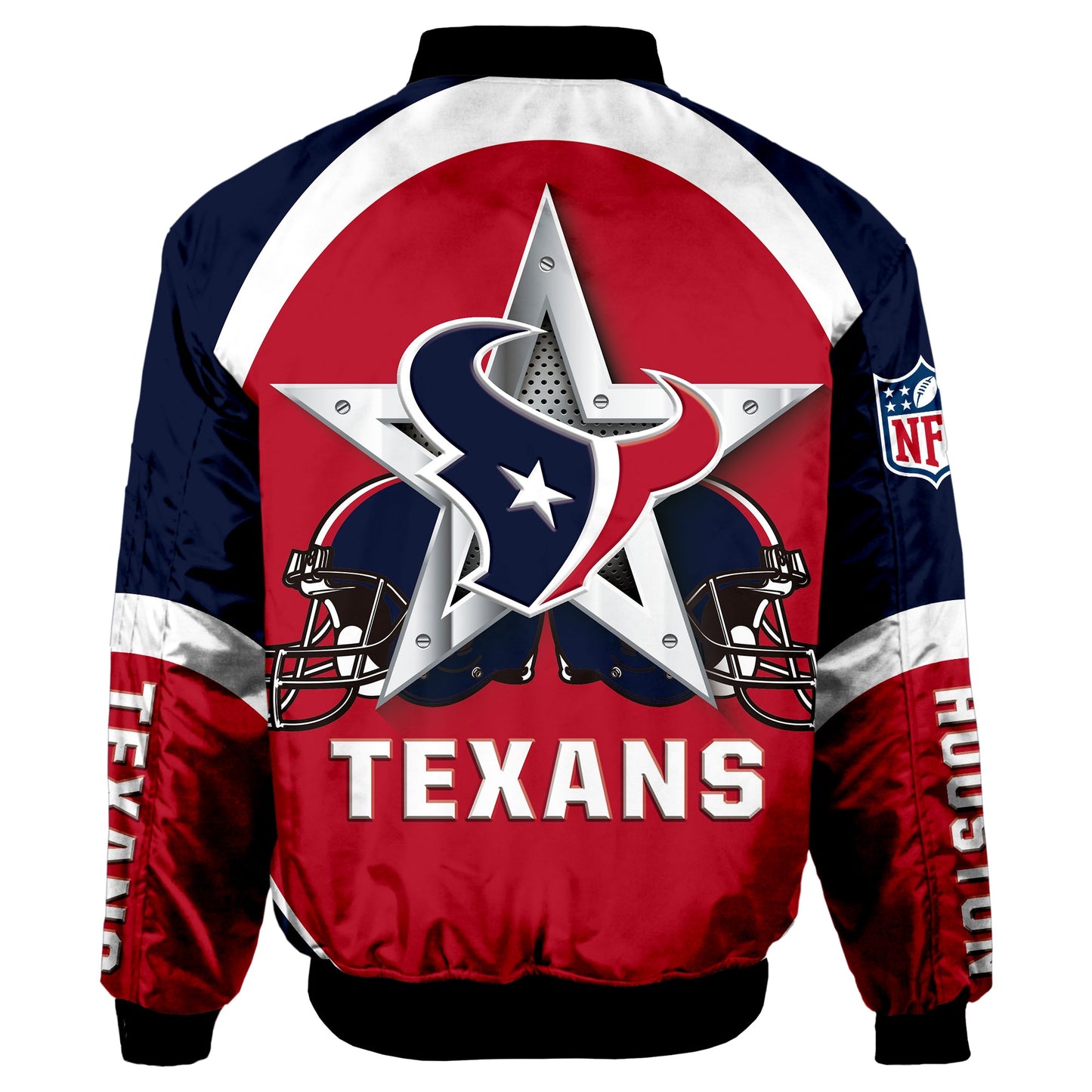 NFL Houston Texans Bomber Jacket Graphic Football Player Running NH24