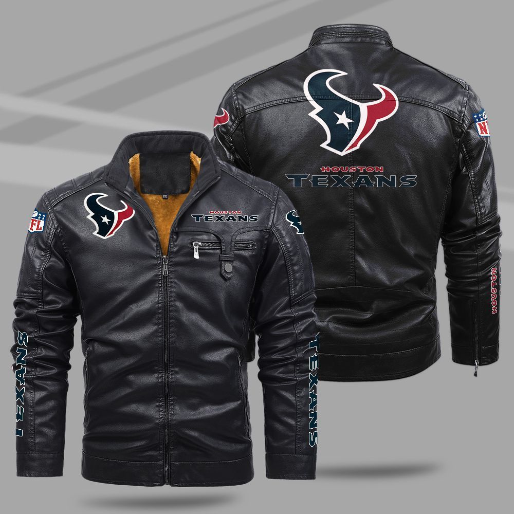 Houston Texans NFL Teams Fleece Leather Jacket For All Season NH24