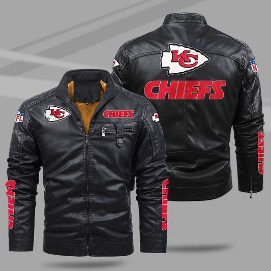 Kansas City Chiefs NFL Teams Fleece Leather Jacket For All Season NH24