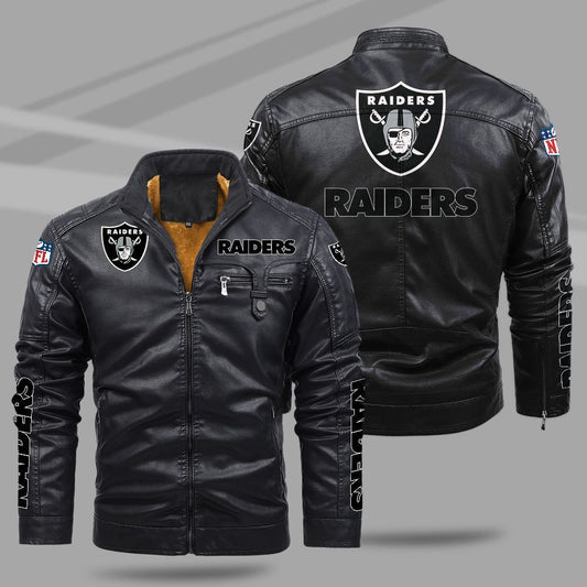 Las Vegas Raiders NFL Teams Fleece Leather Jacket For All Season NH24