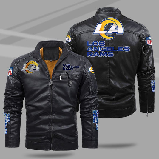 Los Angeles Rams NFL Teams Fleece Leather Jacket For All Season NH24