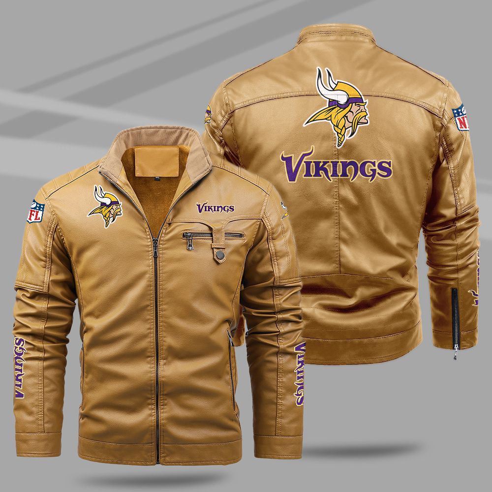 Minnesota Vikings NFL Teams Fleece Leather Jacket For All Season NH24