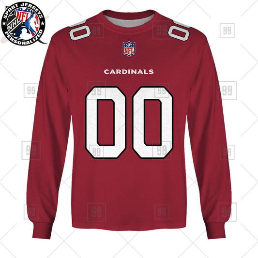 Personalized NFL Arizona Cardinals Home Jersey Style Sweatshirt NH24