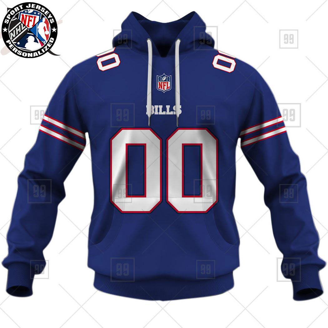 Personalized NFL Buffalo Bills Home Jersey Style Hoodie NH24