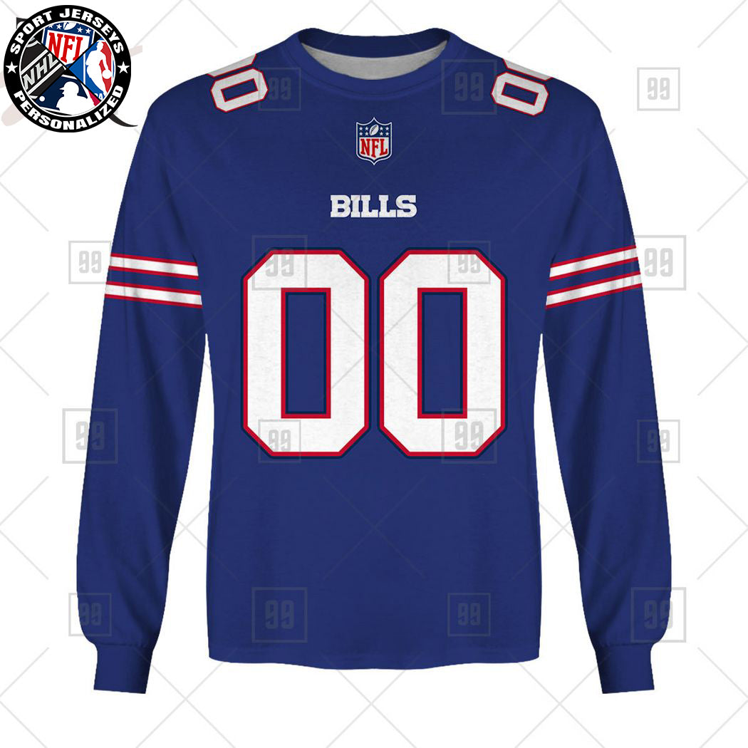 Personalized NFL Buffalo Bills Home Jersey Style Sweatshirt NH24