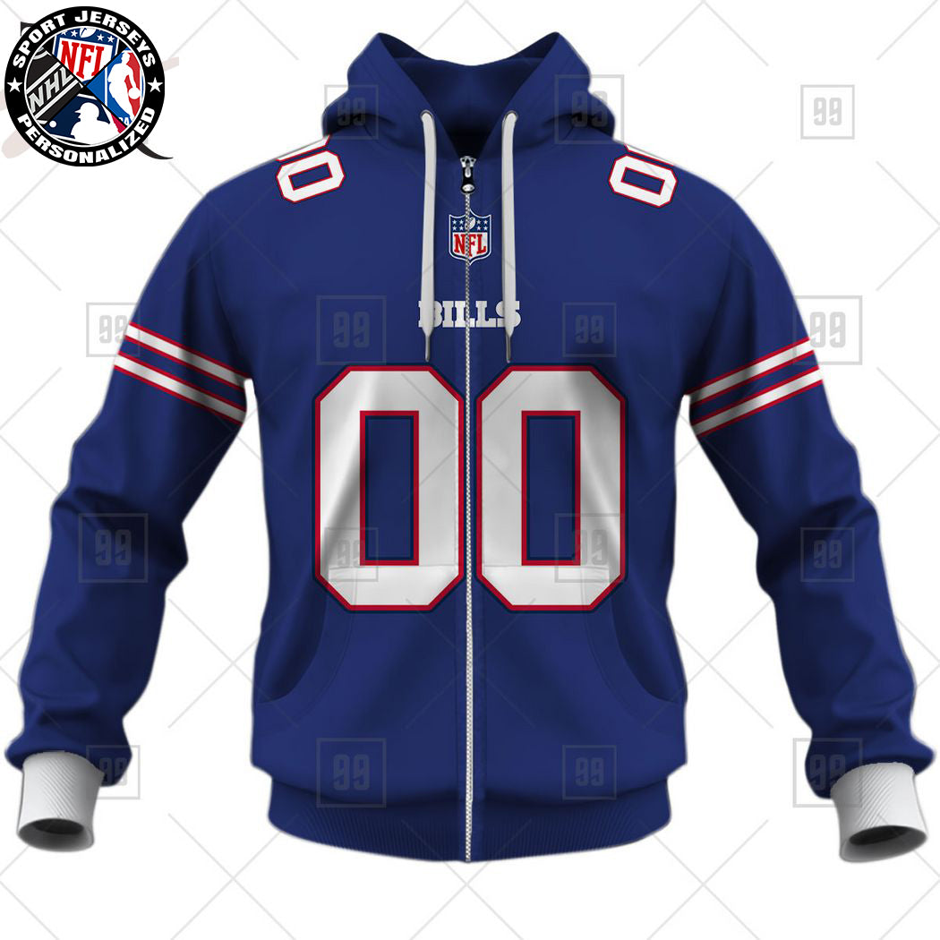 Personalized NFL Buffalo Bills Home Jersey Style Hoodie NH24