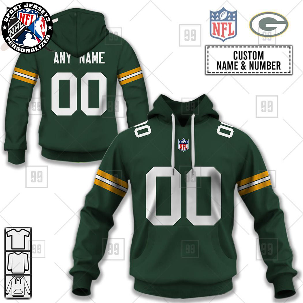 Personalized NFL Green Bay Packers Home Jersey Style Hoodie NH24