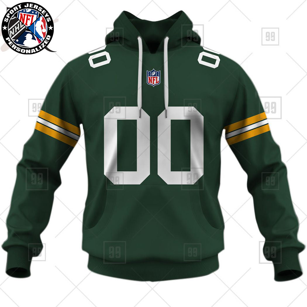 Personalized NFL Green Bay Packers Home Jersey Style Hoodie NH24