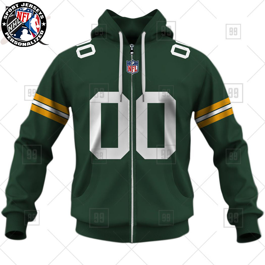 Personalized NFL Green Bay Packers Home Jersey Style Hoodie NH24