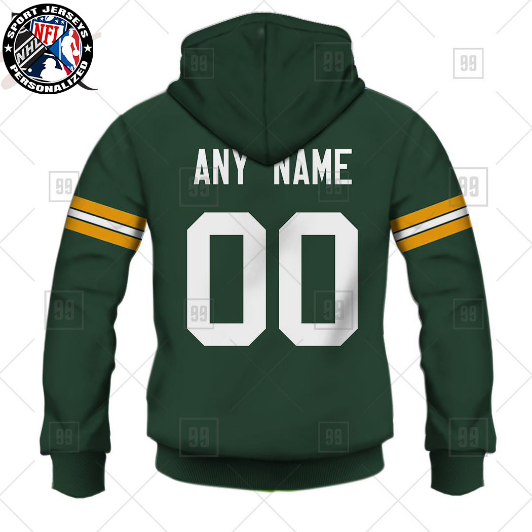 Personalized NFL Green Bay Packers Home Jersey Style Hoodie NH24