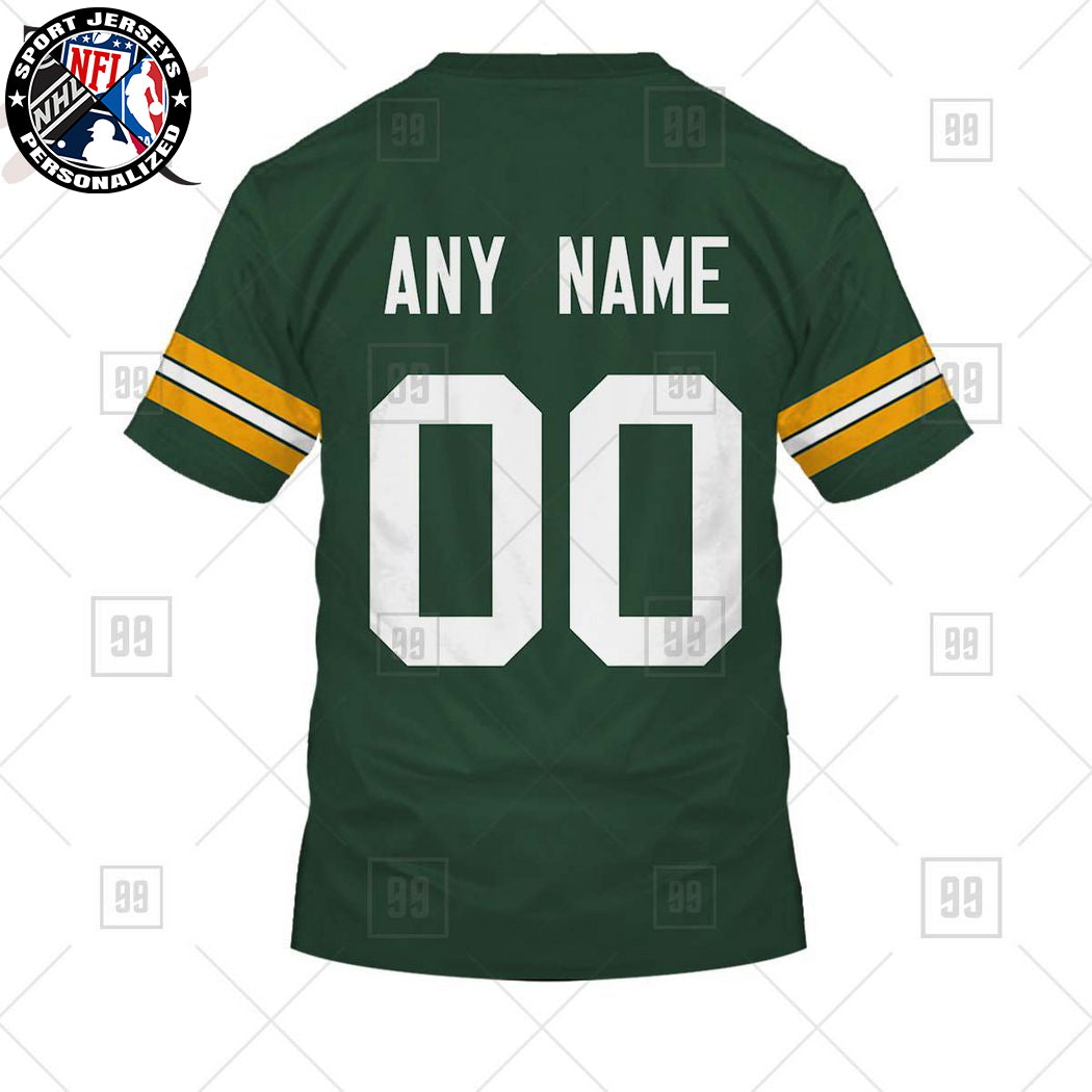 Personalized NFL Green Bay Packers Home Jersey Style T-shirt NH24