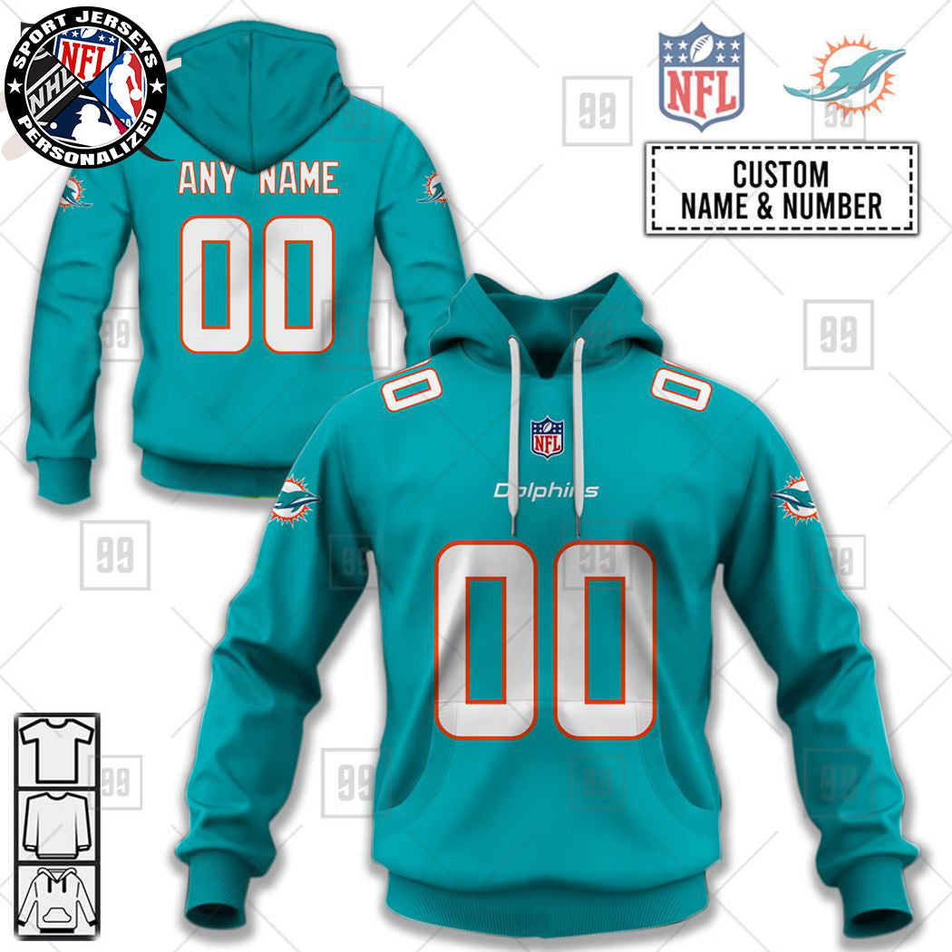 Personalized NFL Miami Dolphins Home Jersey Style Hoodie NH24