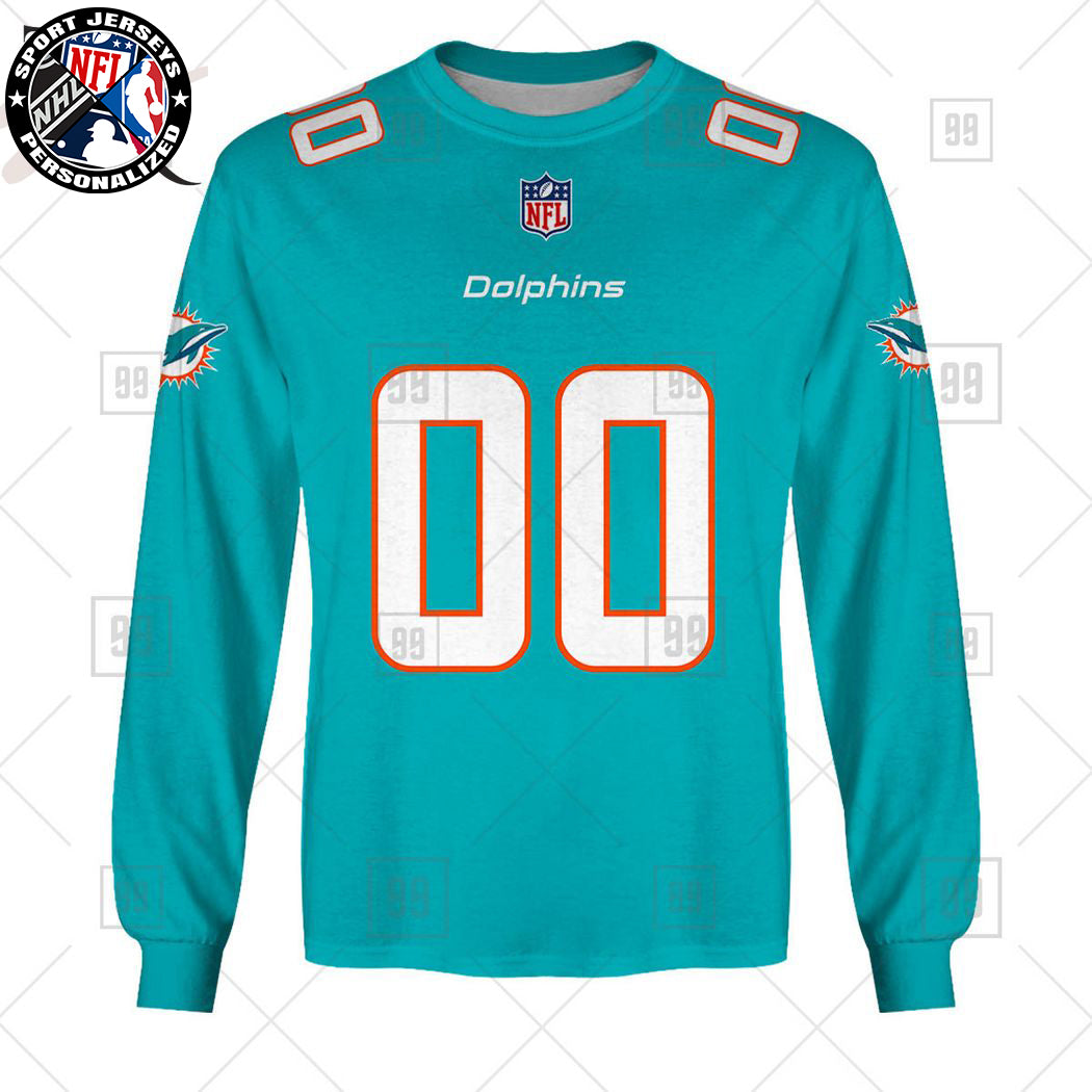 Personalized NFL Miami Dolphins Home Jersey Style Sweatshirt NH24