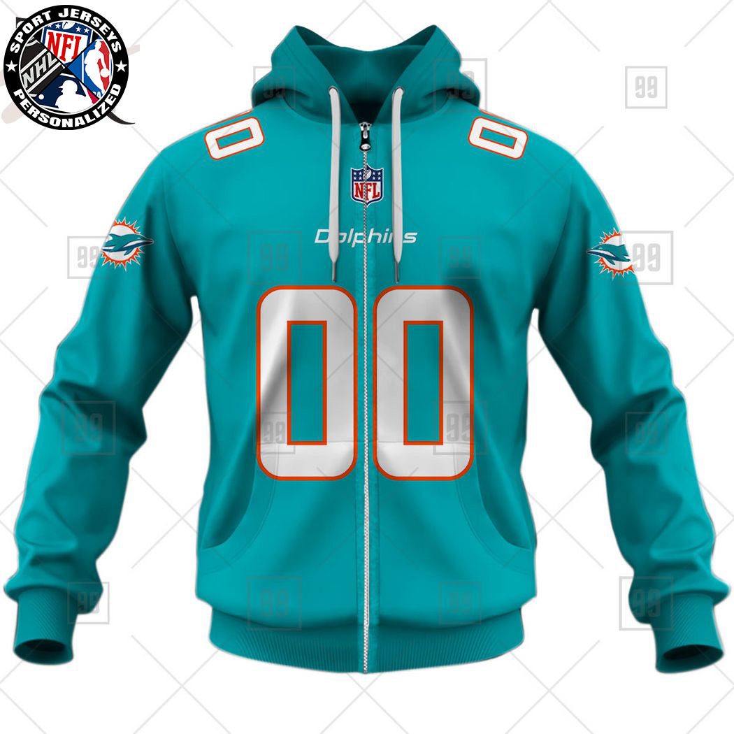 Personalized NFL Miami Dolphins Home Jersey Style Hoodie NH24