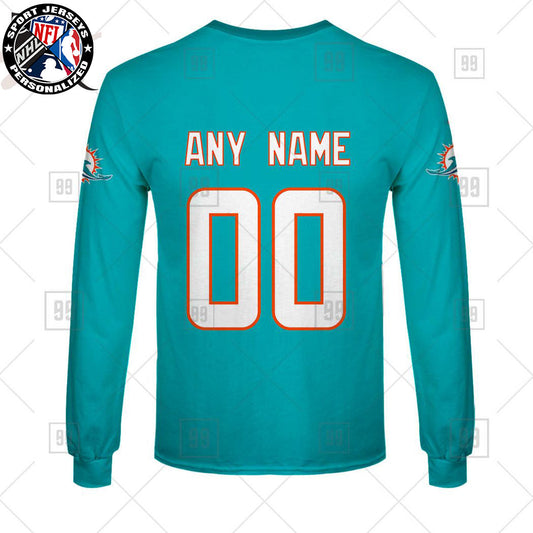 Personalized NFL Miami Dolphins Home Jersey Style Sweatshirt NH24