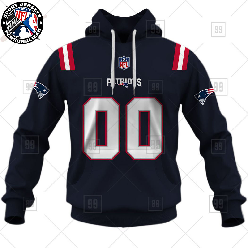 Personalized NFL New England Patriots Home Jersey Style Hoodie NH24