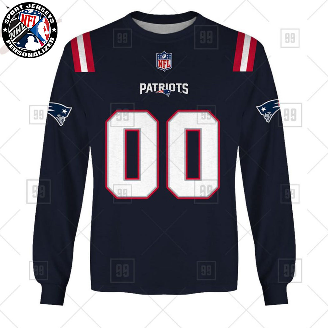 Personalized NFL New England Patriots Home Jersey Style Sweatshirt NH24