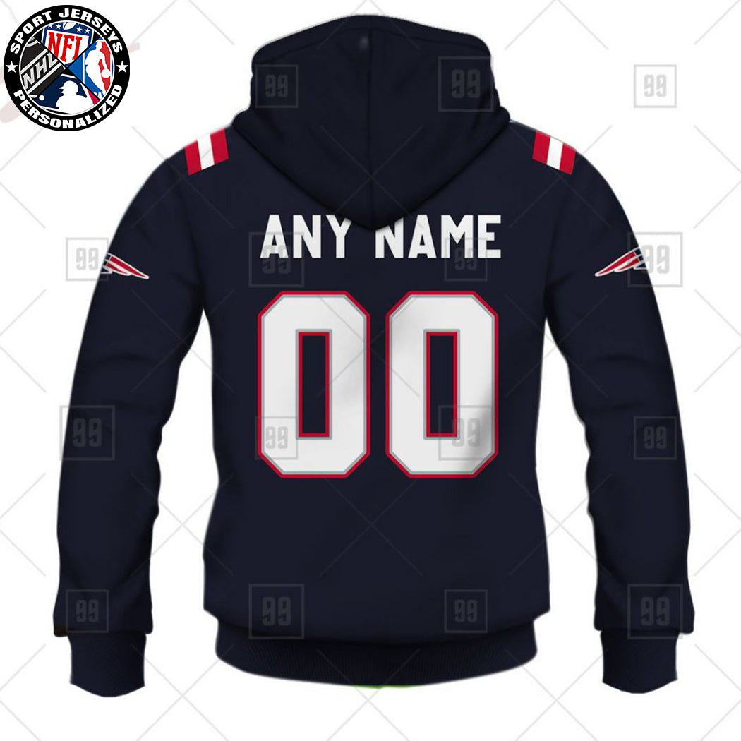 Personalized NFL New England Patriots Home Jersey Style Hoodie NH24