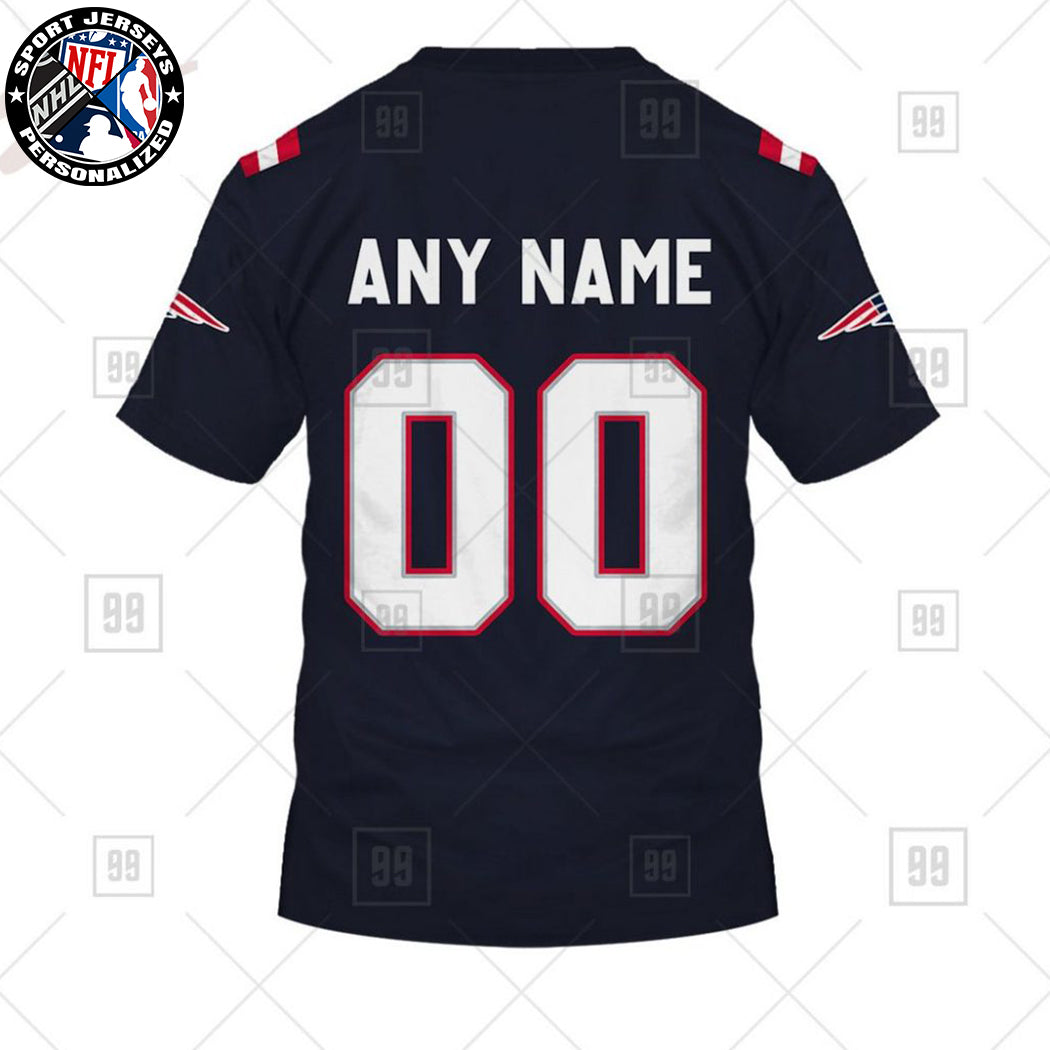 Personalized NFL New England Patriots Home Jersey Style T-shirt NH24