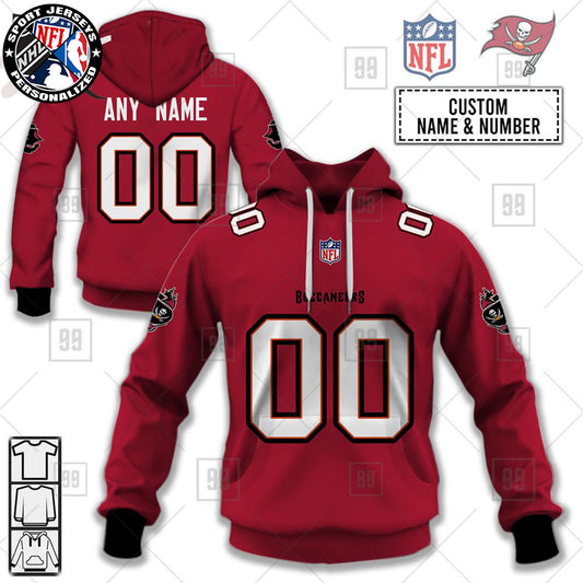Personalized NFL Tampa Bay Buccaneers Home Jersey Style Hoodie NH24
